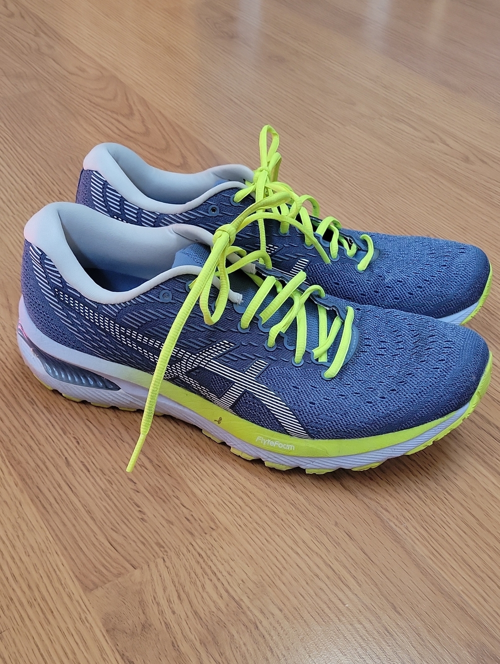 ASICS Women's Blue Running Shoes with Neon Lime Accents